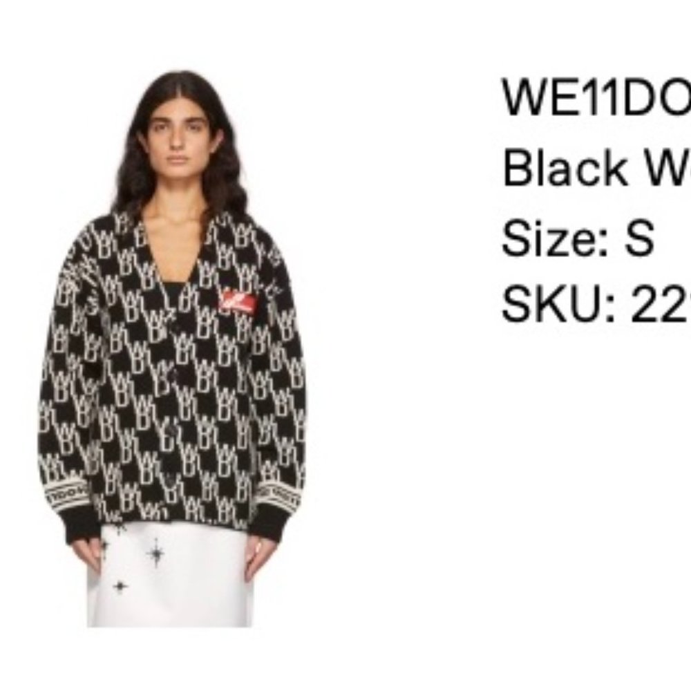 We11done black wool cardigan